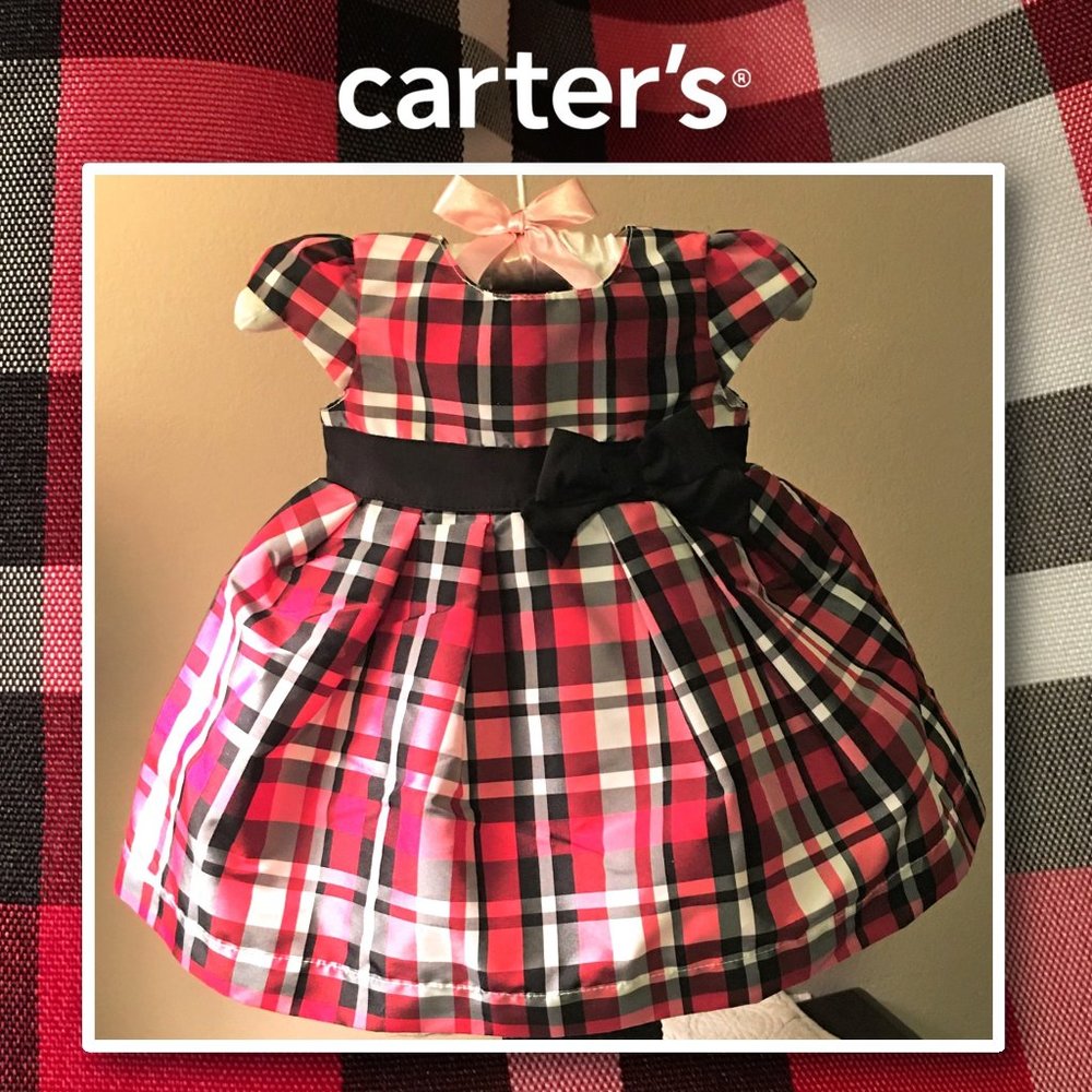 CARTER'S Tartan Plaid Satin Occasion Dress